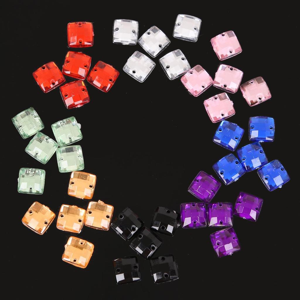 50/100 de bucăți de cusut cu strasuri cu spate plat, margele acrilice pătrate, pietre de cristal strass, pentru decorațiuni de album de însemnări DIY
