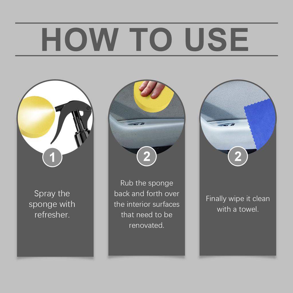 Homonth Car Interior Cleaner Car Interior Refinisher Cleaner 100ml Stain Remover Leather Conditioner Interior Cleaner Protectant