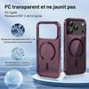 Coque + 2 Verres Trempés pour iPhone 18 Pro, Antichoc avec Anneau Magnétique - Bordeaux Translucide
