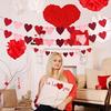Felt Heart Valentines Bunting Banners String for Wedding, Valentine's Day, Bridal Shower, Engagement, Home Decorations, Decor
