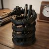 3D Printed Cool Black Dragon Pen Holder Creative Desktop Storage Holder Practical Office Gift for Colleagues