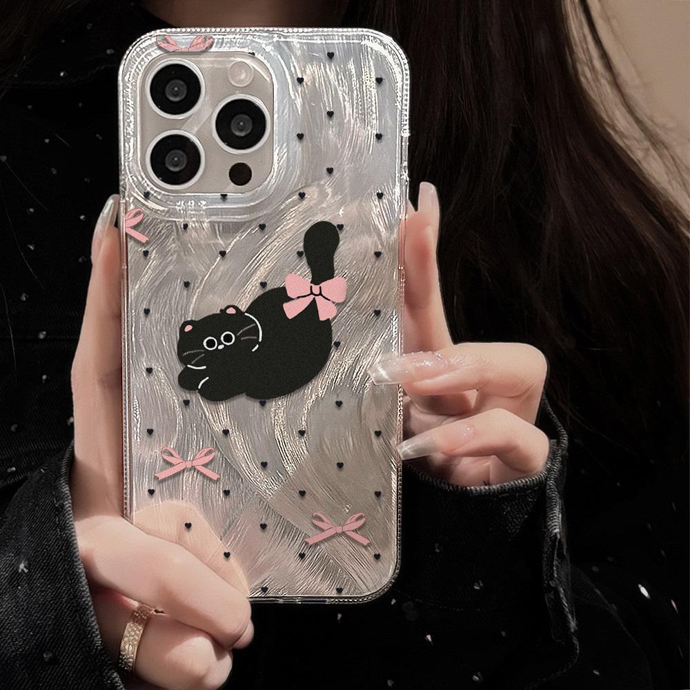 Feather Luster Phone Case for Samsung A53 A14 A33 A12 A32 S24 S23 Plus S20 S21 FE for iPhone 17 15 16 13 Pro 17 16 Pro Max Butterfly Bow Phone Case