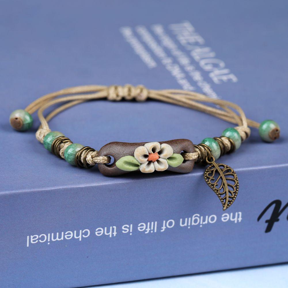 Broken Bridge Ceramic Floral Handmade Bracelet - Women's Fashion Jewelry