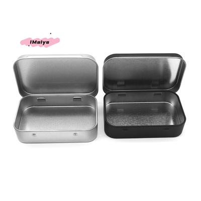 M-Metal Rectangular Vacío Mini Caja de Lata Chapa Empuje Caramelo Pastillas Estuches Contenedores Bisagrados Lata Pequeño Organizador Caja de Almacenamiento