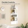 Floating Corner Shelf Wall Mounted 4-Tier 5-Tier Corner Zigzag Shelf Radial Wall Floating Shelf for Home Office Living Room Bedroom