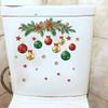 Multicolor Christmas Toilet Sticker Cartoon Xmas Ball Xmas Sticker Santa Broken Wall PVC Merry Christmas Decoration