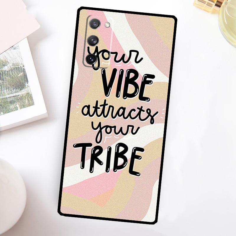 Positive Good Vibe Quote Case For Samsung Galaxy S22 S23 S24 Ultra Plus Note 10 20 S8 S9 S10 S20 FE S21 FE Cover