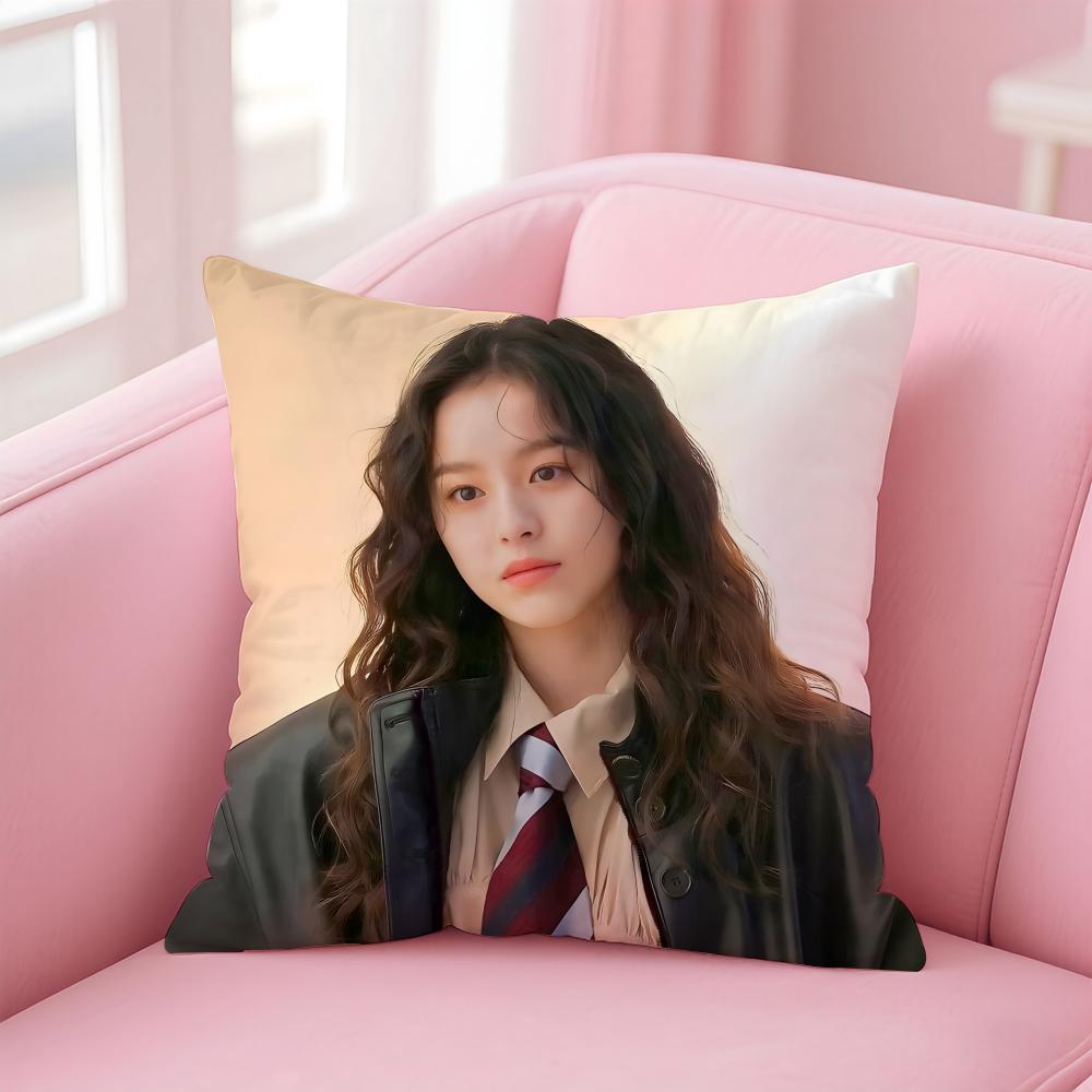 Hot Cute Korean Kpop Actor PPark Jihu Cushion Cover Pillowcase Short Plush Invisible Zipper Room Sofa Cushion Cover