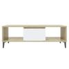  Coffee Table, White and Sonoma Oak, 103.5x60x35 Cm