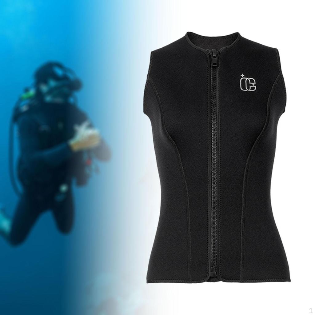 3mm Women Wetsuit Top Scuba Tops Keep Warm Modern Swimsuit Zipper Diving Vest Wet Suit for Surfing