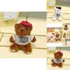 Niedlicher stylischer Teddybär Plüsch Schlüsselanhänger Zubehör im Cartoon-Figuren-Stil