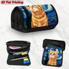 1pc Star Cat Design Double Layer Flip Pencil Case & Storage Cover - Multi-Layer Flip Cover with Zipper Closure, Suitable For, Office, Travel, for Pens