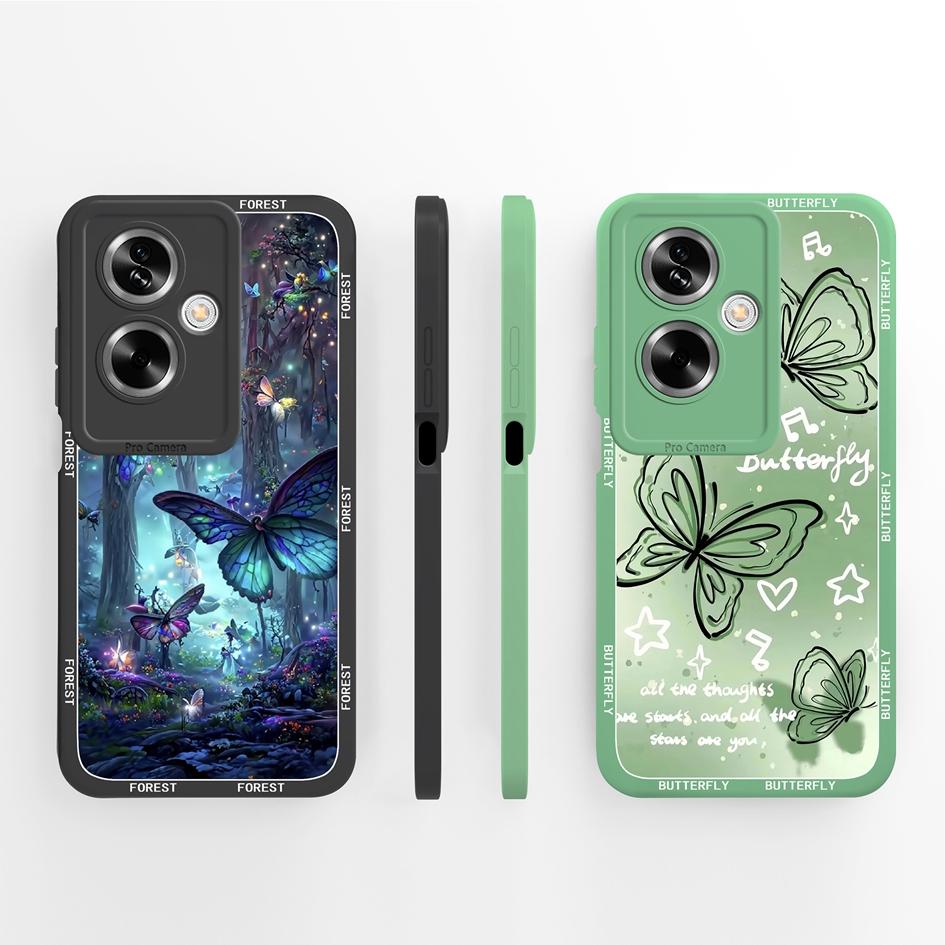 For OPPO A79 A77 A77s A78 A83 A91 A92 A93 A93s A94 A95 A96 4G 5G Phone Cases Lovely Panda Kitten Pattern Liquid Silicone Anti Slip Shell For OPPO Capa