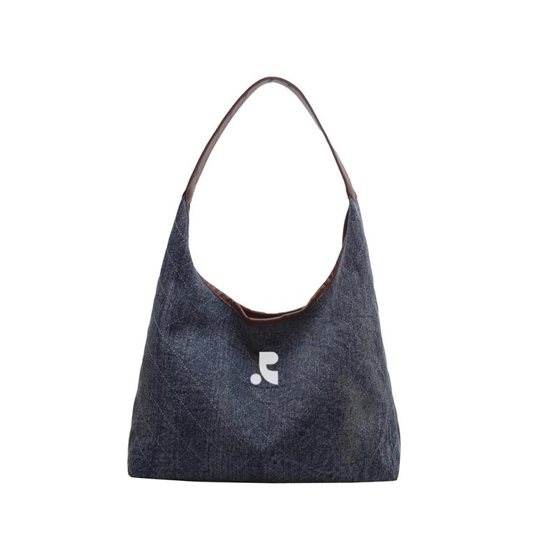 Restandrecreation Retro Large-capacity Bag Women's Denim Shoulder Bag Tote Bucket Bag