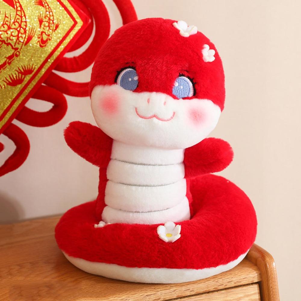 Stuffed Snake Plush Doll Toy Flower Lucky Snake Plushies Doll  Home Decor