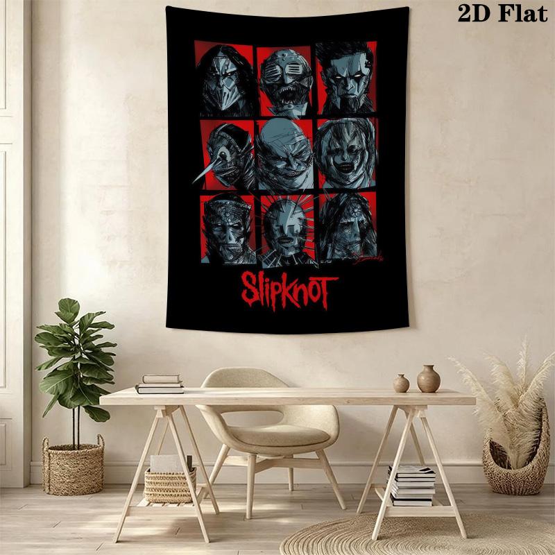 Slipknot Wall Tapestry Bold Room Tapestry Background Cloth Fashion Print Atmospheric Background Cloth Wall Covering Decoration Home Decor