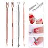 New Dual-ended Stainless Steel UV Gel Clean Stick Cuticle Pusher Nail Polish Remover Triangle Rod