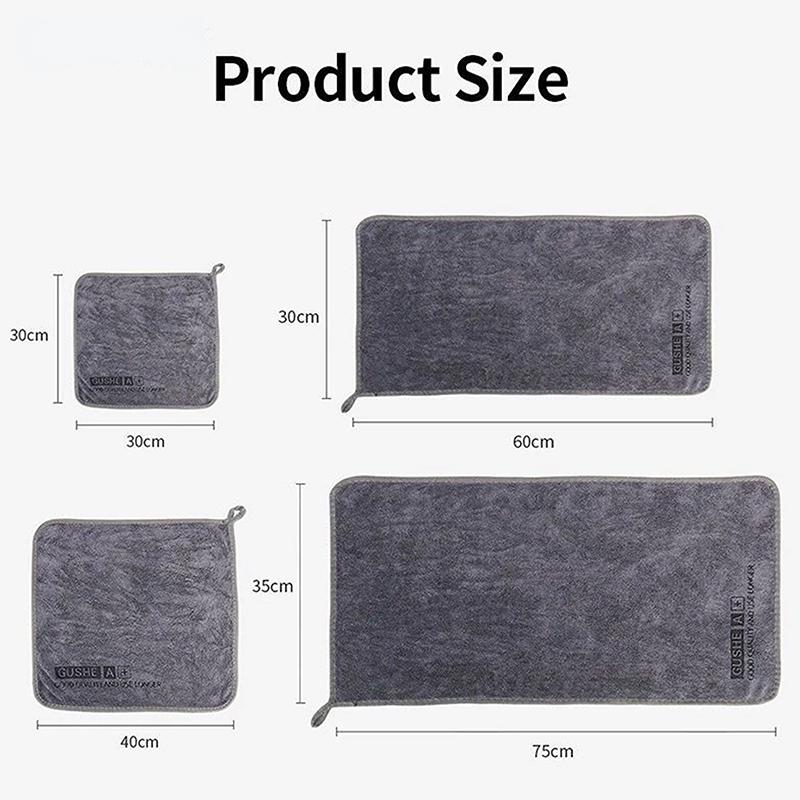3Pcs Microfiber Thicken Car Wash Towel Universal Cleaning Drying Strong Water Absorption