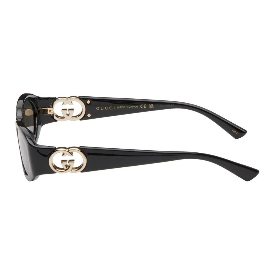 GUCCI Gucci Logo Detail Oval Sunglasses Men's Black