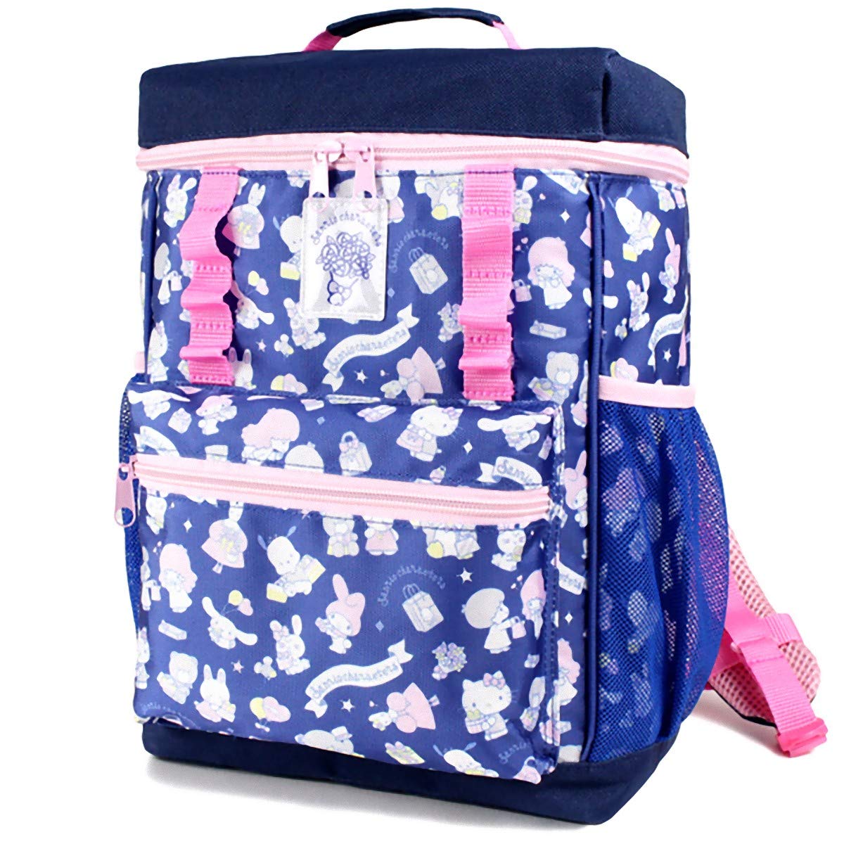 

KoohaCreate Sanrio Characters Square All with 085785 Backpack, Navy, Kids Stars, Reflector,