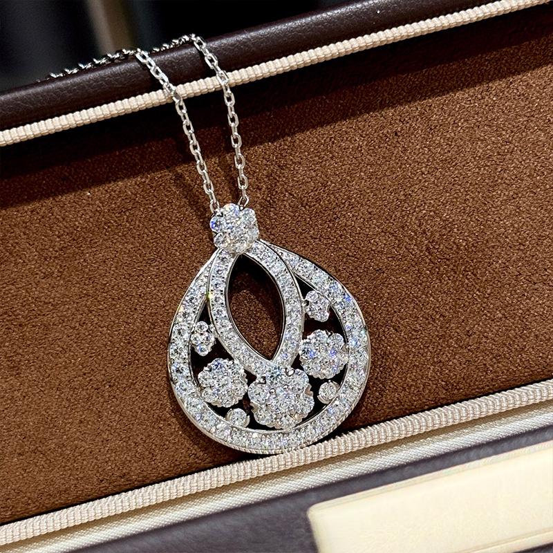 Musla Design Dainty Waterdrop Pendant Necklace For Women Elegant Luxury Jewelry Pure 925 Sterling Silver Wedding Gift Necklaces