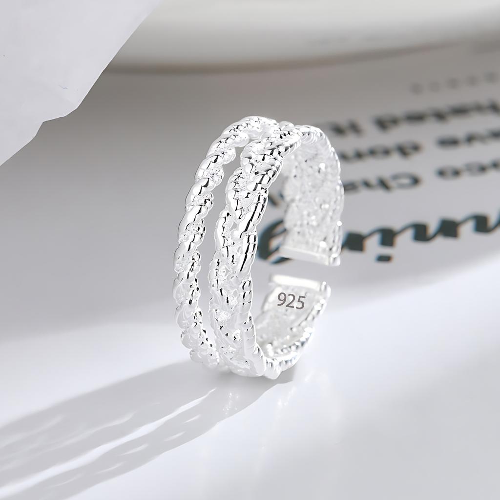 925 Silver Rings for Women Couple Minimalist Handmade Simple Blue Stone Star Ring Party Jewelry Gift Prevent Allergy