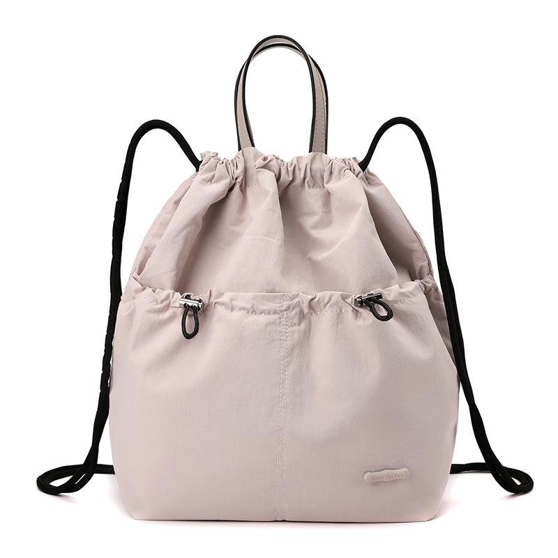 Large Capacity Backpack Women's Fashion Niche Drawstring Schoolbag Bucket Bag Leisure Lightweight Travel Backpack
