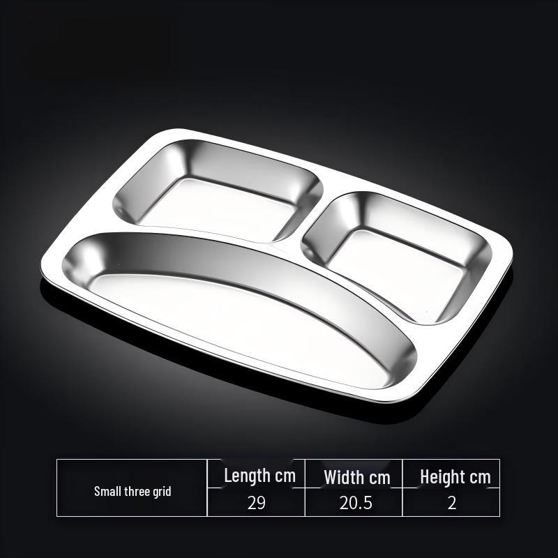 Tianze Stainless Steel 3-Compartment Cafeteria Tray