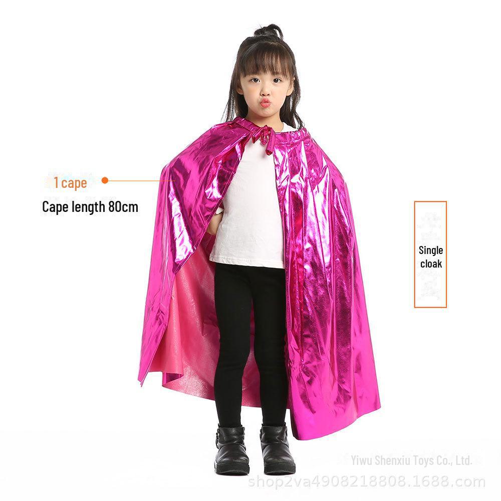 Płaszcz dla dzieci „Księżniczka i król” na Halloween – 80 cm, jasnozłoty i srebrny