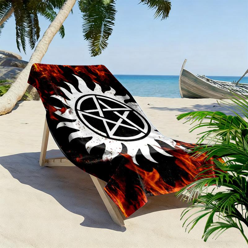 Wizard Magic & Witch Spell 2D Flat Print Beach Towel, Large Soft Quick Dry Towel for Beach Camping SwimmingZSTJ0915392