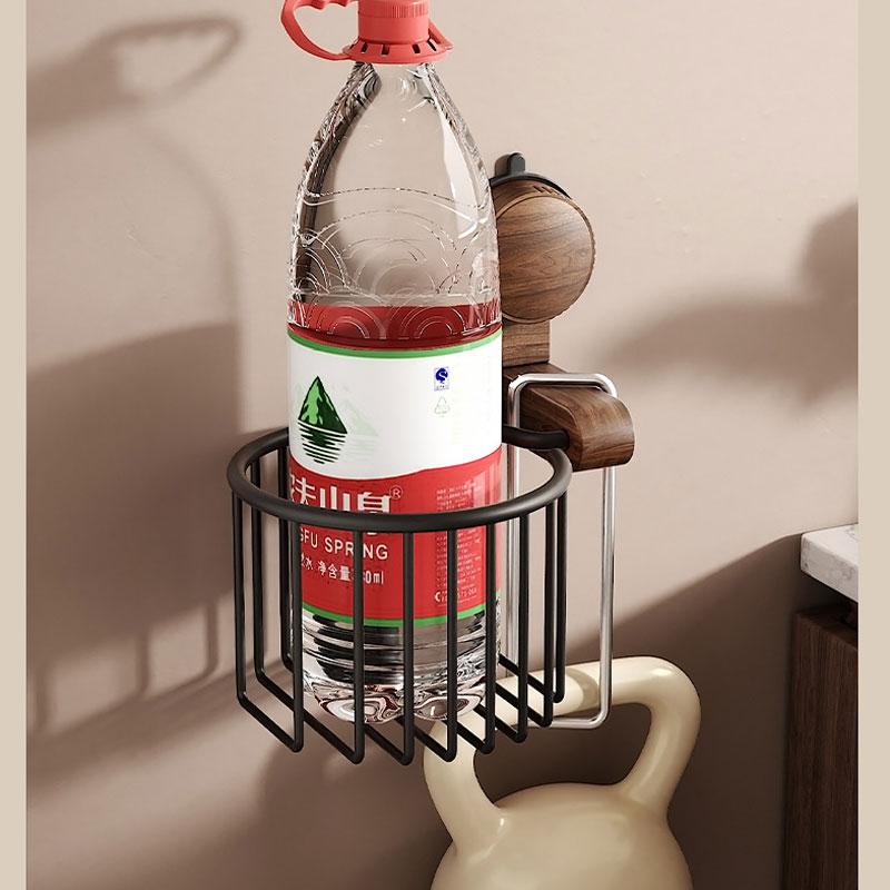 Suction cup walnut toilet bathroom shelf non perforated toilet tissue basket toilet paper holder bathroom  paper holder