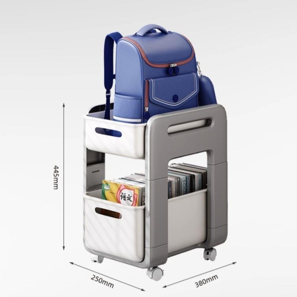 New 2-Tier Rolling Storages Cart 4 Wheels Large Capacity Bookshelf Storage Trolley Movable Multifunctional Small Cart Rack