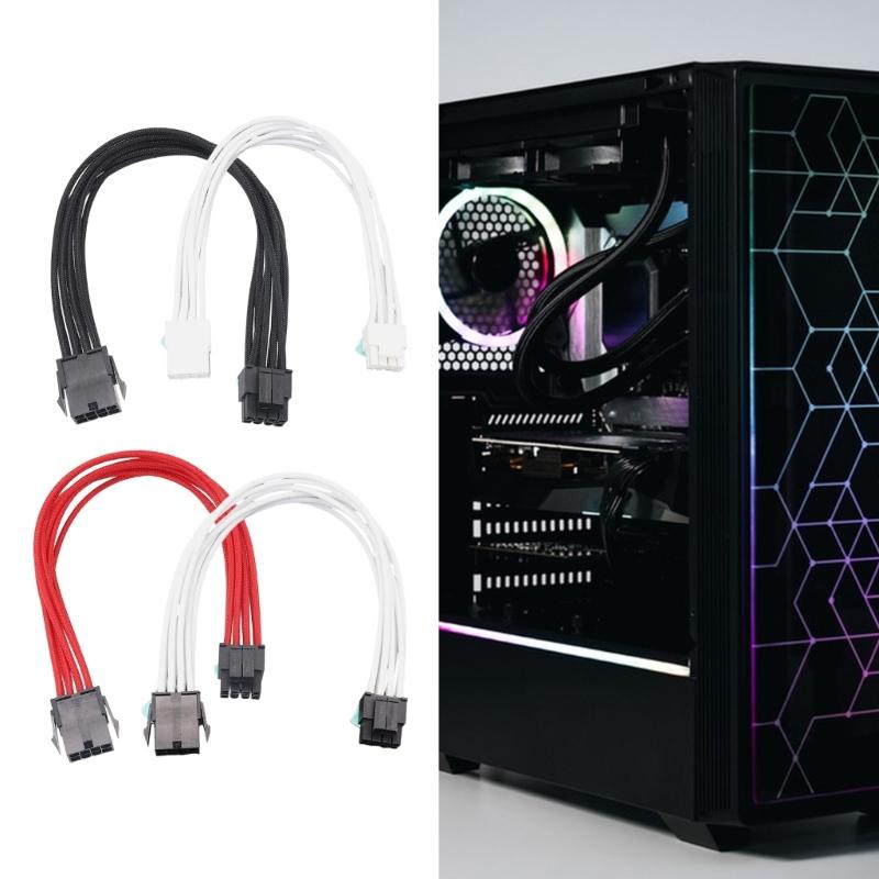 8Pin CPU Power Extension Cord with Fire Resistant Sleeve Enhances Stability for CPU Video Card High Conductivity