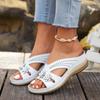 Fashion Vintage Flower Hollow Out Sandals Women Summer 2025 Comfortable Soft Sole Wedge Heels Slides Woman Plus Size 43 Slippers Mujer
