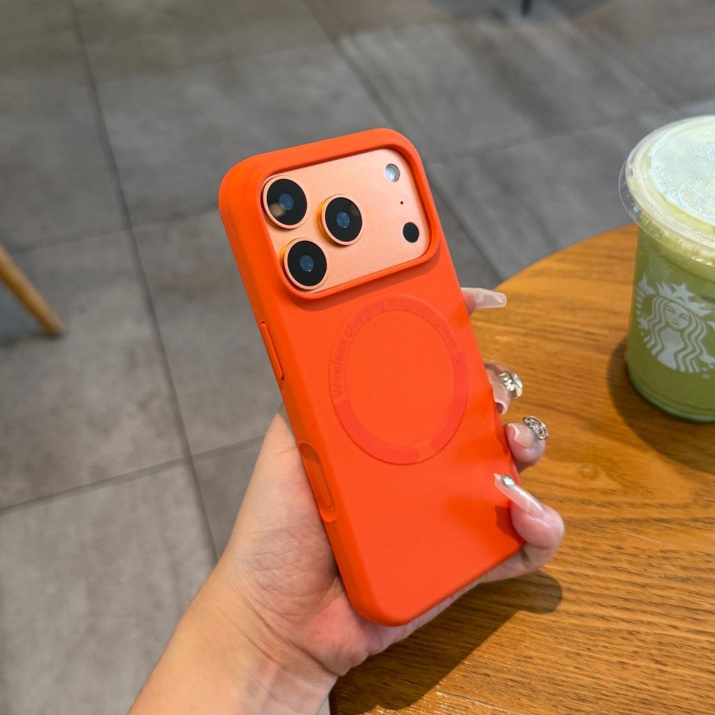 Orange Flüssigsilikon Magnetische Hülle Für iPhone 17 ProMax 16 15 14 13 12 11 Pro Max Plus Air Unisex Für Magsafe Stoßfeste Abdeckung