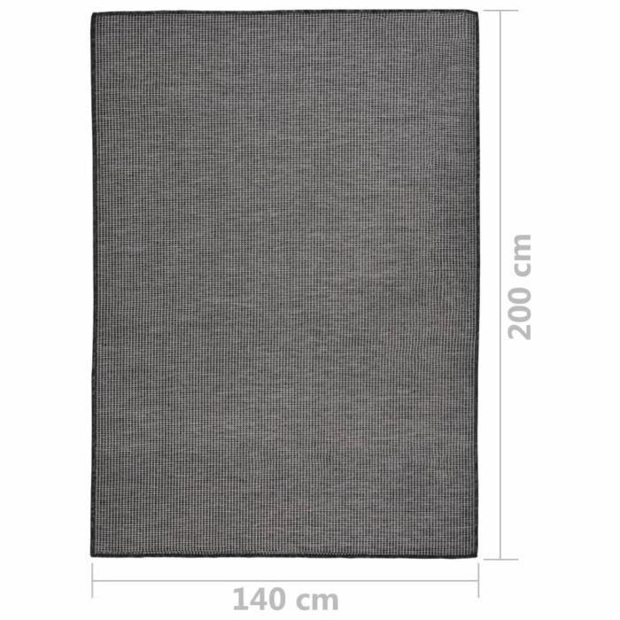 VidaXL Tapete de Tecelagem Plana para Exterior 140x200 cm Cinzento