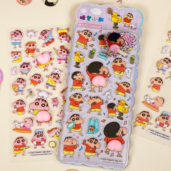 Anime Character 3D Stickers Cute Butt Puffy Stickers for Phone Case Decoration Squishy Sticker Set for Crafts & Journals