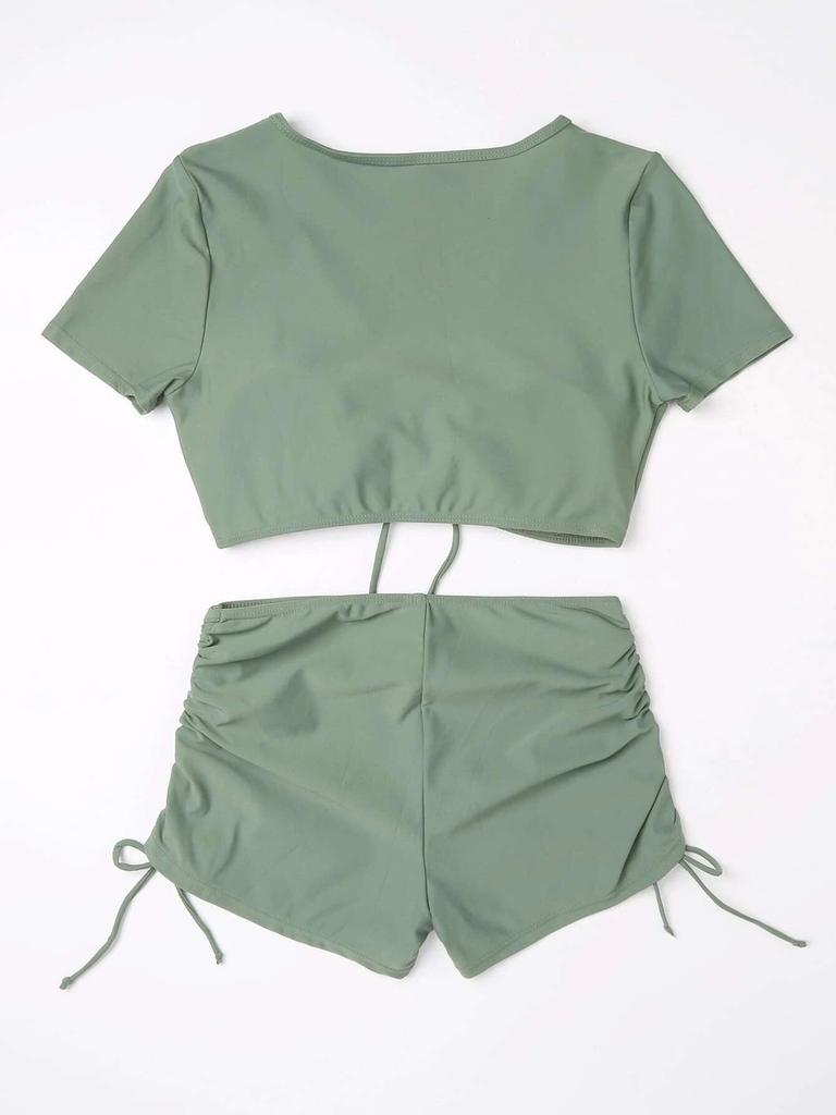 European & American Women's Sexy Tie-up Bow Fashion Beach Swimsuit Set