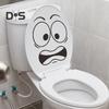Toilettenaufkleber mit erschrockenem Ausdruck, wasserdicht, entfernbar, selbstklebend, PVC, Wandkunst, Cartoon-Ausdruck, Toilettensitzdeckel-Dekoration für Wohnzimmer und Badezimmer