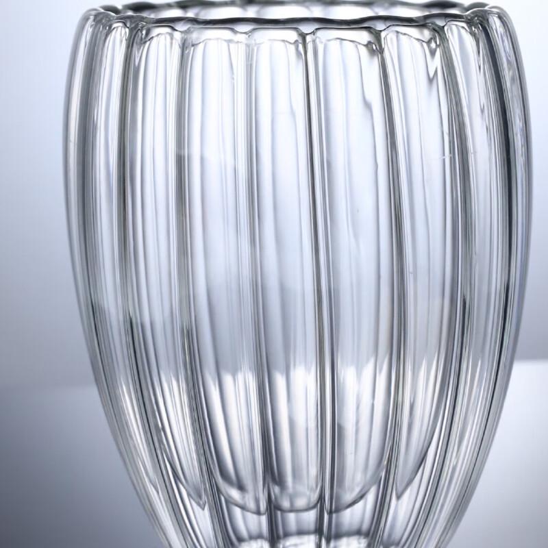 Shangqi Double-Layer Striped Egg-Shaped Glass Cup Set
