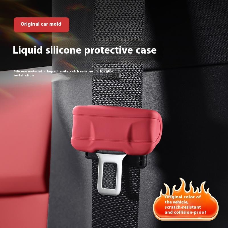 For AITO M5 / M5 EV Interior Accessries 2/4 Piece Car Seat Belt Silicone Protective Cover Trim