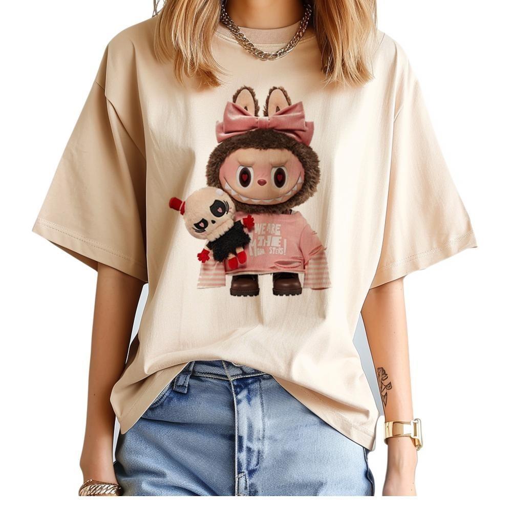 S-6XL Style Cute Labubu Summer Top 3D Graphics Short-sleeved Tees T-shirt
