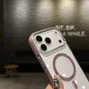 Luxury Glitter Bling For Magsafe Wireless Charge Circle Phone Case For iPhone11 12 13 14 15 16 17 Pro Max Plus 16e Clear Cover