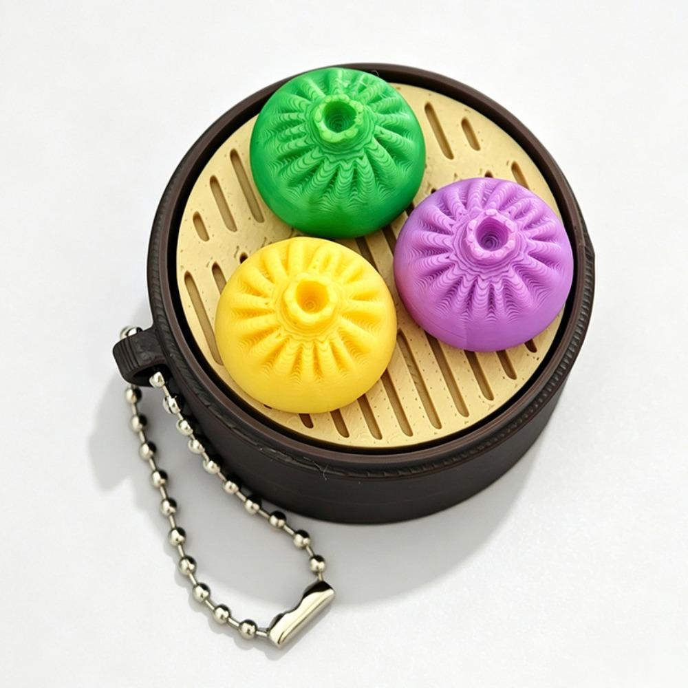 Bun Keyboard Push Button Sensory Spinning Top Fidget Clicker Keychain Party Favor Gift
