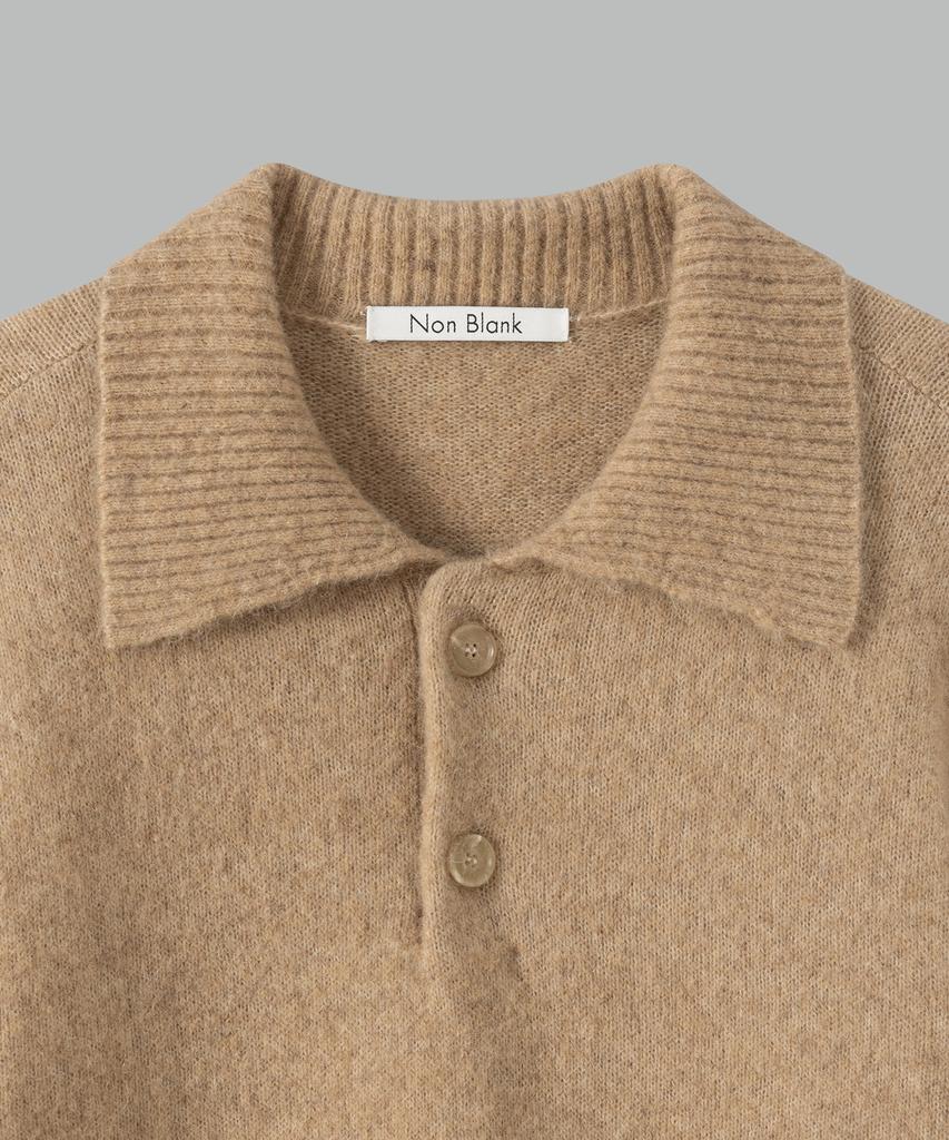 NONBLANK Mohair Crop Collar Knit_Beige