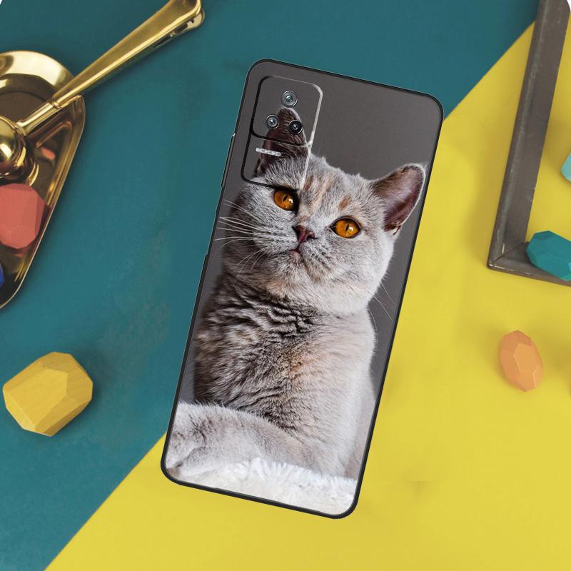 British Shorthair Cat Case For Xiaomi 13T 11T 12T 14T Pro 13 14 15 Ultra POCO X7 Pro X3 X5 X6 F5 F6 M6 Pro Funda
