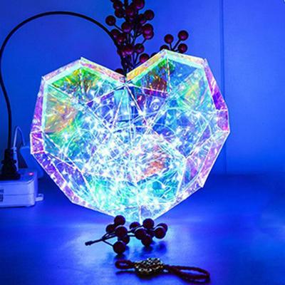 Love Heart Night Light Prismatic Iridescent 3D Heart Shape LED Light