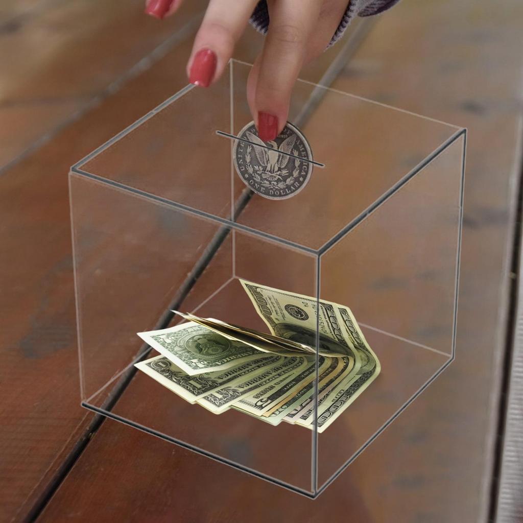 Piggy Banks for Adults Clear Acrylic Money Saving Bank Break to Open Can Only Save That Cannot Be Take
