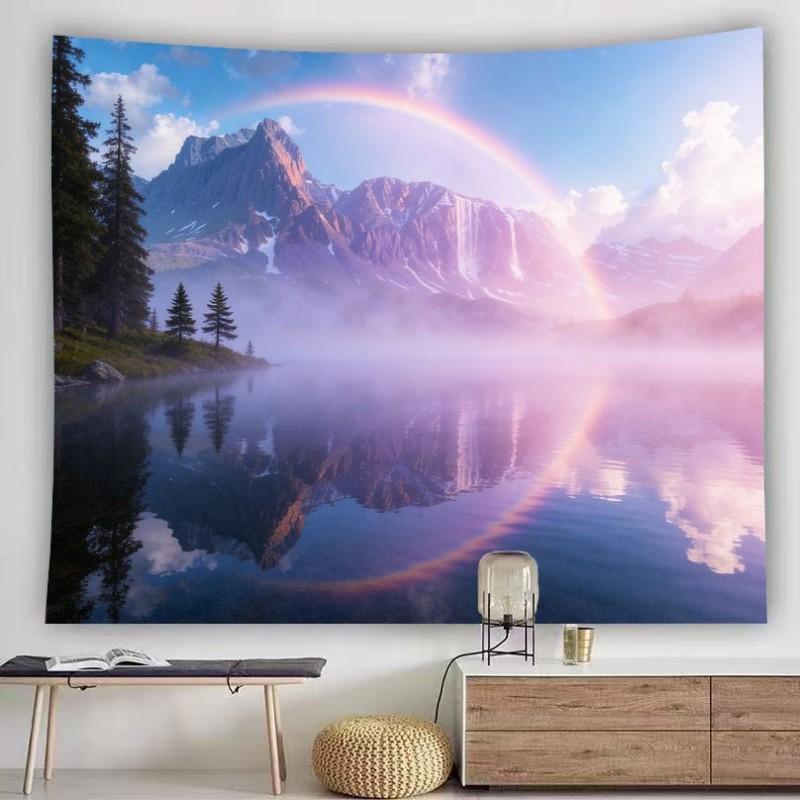 Golden Sunrise Snow Mountain Tapestry Sea Of Clouds Nature Landscape Wall Hanging Aesthetic Home Decor Bedroom Dorm