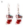 1 Pair Christmas Earrings Santa Claus Wreath Accessory Deer Socks Dangle Earrings for Christmas